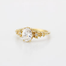 Load image into Gallery viewer, Baroque Oval Real Moissanite Ring with Diamond Accents Vintage Engagement Ring