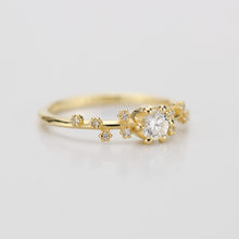 Load image into Gallery viewer, Star Inspired engagement ring, Big Dipper Celestial Engagement Ring, 18K Gold Ring with Natural Diamond, Ursa Major Constellation Design,