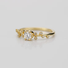 Load image into Gallery viewer, Star Inspired engagement ring, Big Dipper Celestial Engagement Ring, 18K Gold Ring with Natural Diamond, Ursa Major Constellation Design,