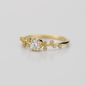 Star Inspired engagement ring, Big Dipper Celestial Engagement Ring, 18K Gold Ring with Natural Diamond, Ursa Major Constellation Design,