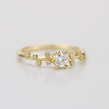 Load image into Gallery viewer, Star Inspired engagement ring, Big Dipper Celestial Engagement Ring, 18K Gold Ring with Natural Diamond, Ursa Major Constellation Design,