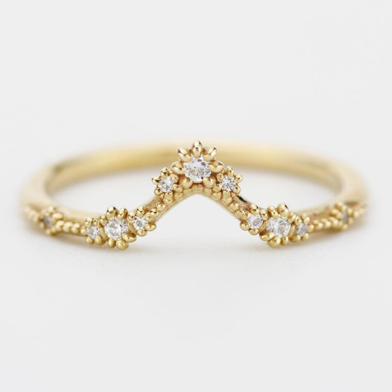 V-shaped diamond wedding band, from the wedding band collection