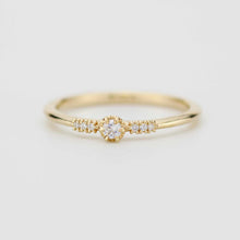 Load image into Gallery viewer, Delicate Diamond ring, Solid Gold Stacking Band, Minimalist Promise Jewelry, Thin Anniversary Gift for Her