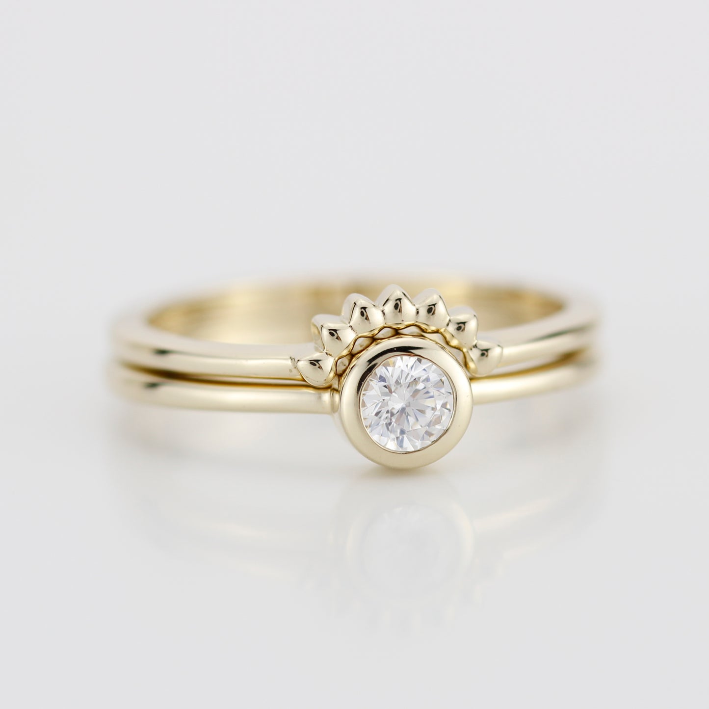 Diamond ring, Engagement Ring, Curved Ring, Gold Ring, Promise Ring, Wedding Band, wedding Set, Solitaire, Stackable Rings R152W R 158W - NOOI JEWELRY