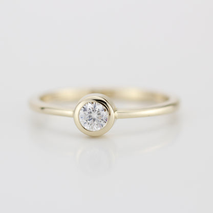 Diamond ring, Engagement Ring, Curved Ring, Gold Ring, Promise Ring, Wedding Band, wedding Set, Solitaire, Stackable Rings R152W R 158W - NOOI JEWELRY