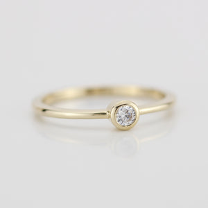 Round bezel set engagement ring | 3mm  bezel set engagement ring round R149 - NOOI JEWELRY