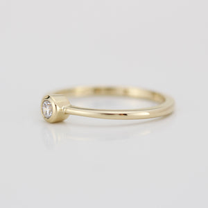 Round bezel set engagement ring | 3mm  bezel set engagement ring round R149 - NOOI JEWELRY