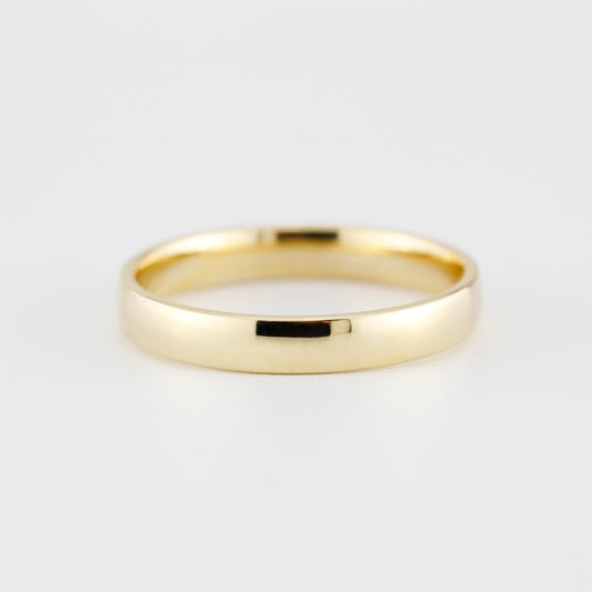 18K Gold Men's Wedding Band 3.5mm Simple Comfort Fit Ring