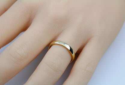 Alliance homme en or 18 carats, 3,5 mm, simple et confortable
