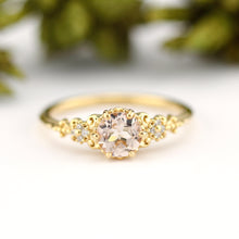 Load image into Gallery viewer, round morganite engagement ring simple, morganite and diamonds ring - NOOI JEWELRY
