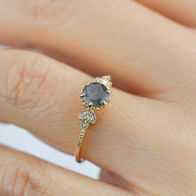 Load image into Gallery viewer, Labradorite and diamond engagement ring, labradorite and marquise setting cluster ring - NOOI JEWELRY