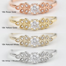 Load image into Gallery viewer, Marquise engagement ring vintage art deco diamond | round diamond with marquise side stones