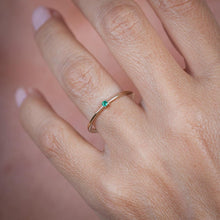 Load image into Gallery viewer, Emerald Ring 18K Gold Emerald Ring, May Birthstone Ring, Delicate Gold Ring Dainty Ring - NOOI JEWELRY