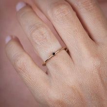 Load image into Gallery viewer, Black Diamond ring, Engagement Ring, Diamond Ring, Gold Ring, Promise Ring, Black Diamond Band, Unique Engagement Ring, Solitaire Ring - NOOI JEWELRY