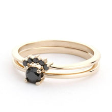 Load image into Gallery viewer, Black Diamond Engagement Ring, Black Diamond 18K Gold Diamond Ring, Wedding Ring Set, Diamond Engagement Ring - NOOI JEWELRY