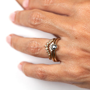 Stackable Rings Set, bridal set, Wedding Ring, Engagement Ring, Promise ring, Wedding band, Black diamond Ring , Diamond Ring, Unique ring, - NOOI JEWELRY