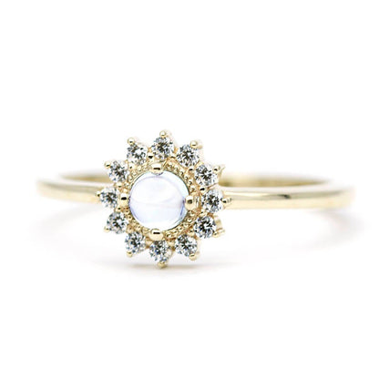 Sky blue topaz and diamond engagement ring halo - NOOI JEWELRY