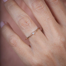 Load image into Gallery viewer, Diamond Ring 18K Gold Diamond Ring, April Birthstone Ring, Delicate Gold Ring Dainty Ring | R 145WD - NOOI JEWELRY