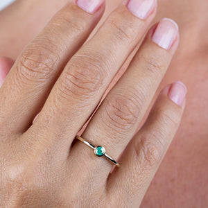 Emerald Ring Engagement Emerald Gold Ring Yellow, Emerald engagement Ring,Emerald Rings For Women, Emerald Ring Gold Stackable, emerald Ring - NOOI JEWELRY