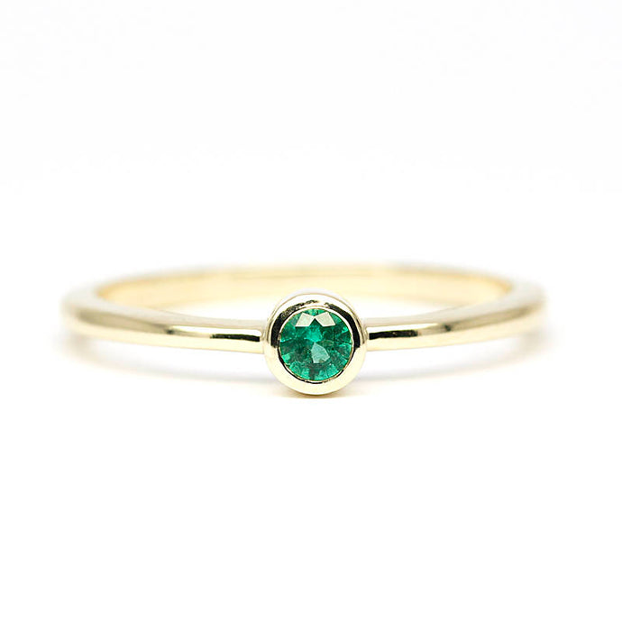 Emerald Ring Engagement Emerald Gold Ring Yellow, Emerald engagement Ring,Emerald Rings For Women, Emerald Ring Gold Stackable, emerald Ring - NOOI JEWELRY