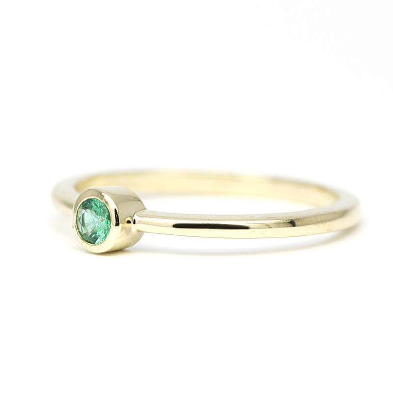 Emerald Ring Engagement Emerald Gold Ring Yellow, Emerald engagement Ring,Emerald Rings For Women, Emerald Ring Gold Stackable, emerald Ring - NOOI JEWELRY