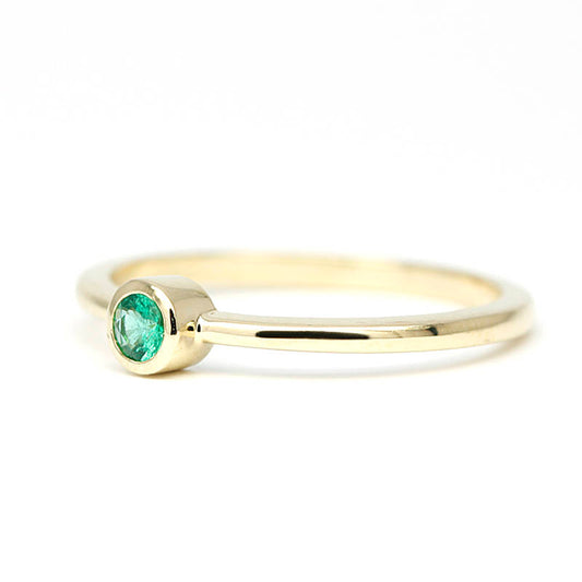 Emerald Ring Engagement Emerald Gold Ring Yellow, Emerald engagement Ring,Emerald Rings For Women, Emerald Ring Gold Stackable, emerald Ring - NOOI JEWELRY