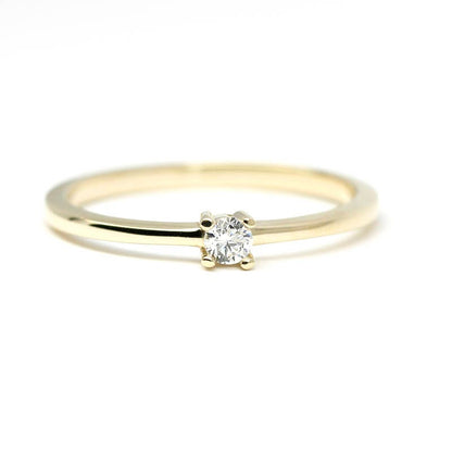 Diamond Ring, Diamond Solitaire Ring, Solitaire Diamond Ring, Promise Ring, Promise Ring, Simple Diamond Ring, Thin gold Band Ring |R 157WD