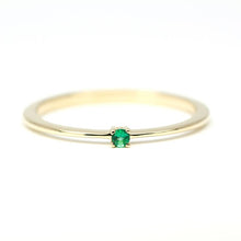 Load image into Gallery viewer, Emerald Ring 18K Gold Emerald Ring, May Birthstone Ring, Delicate Gold Ring Dainty Ring - NOOI JEWELRY