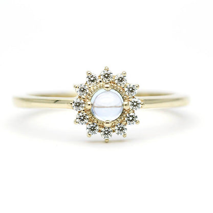 Sky blue topaz and diamond engagement ring halo - NOOI JEWELRY