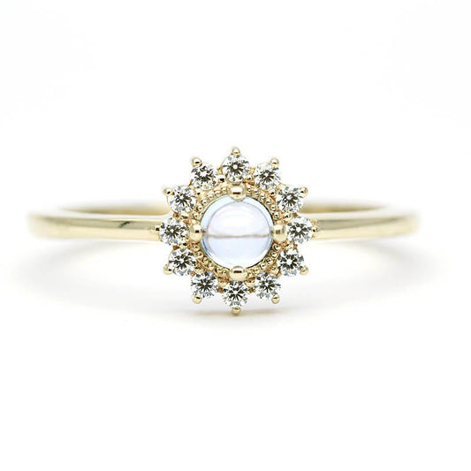 Sky blue topaz and diamond engagement ring halo - NOOI JEWELRY