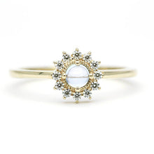 Load image into Gallery viewer, Sky blue topaz and diamond engagement ring halo - NOOI JEWELRY
