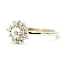 Load image into Gallery viewer, Sky blue topaz and diamond engagement ring halo - NOOI JEWELRY