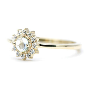 Sky blue topaz and diamond engagement ring halo - NOOI JEWELRY