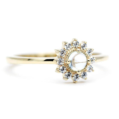 Sky blue topaz and diamond engagement ring halo - NOOI JEWELRY