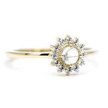 Load image into Gallery viewer, Sky blue topaz and diamond engagement ring halo - NOOI JEWELRY