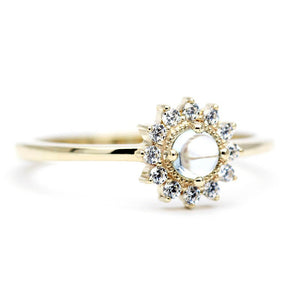 Sky blue topaz and diamond engagement ring halo - NOOI JEWELRY