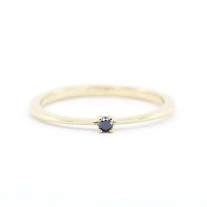 Black Diamond ring, Engagement Ring, Diamond Ring, Gold Ring, Promise Ring, Black Diamond Band, Unique Engagement Ring, Solitaire Ring - NOOI JEWELRY