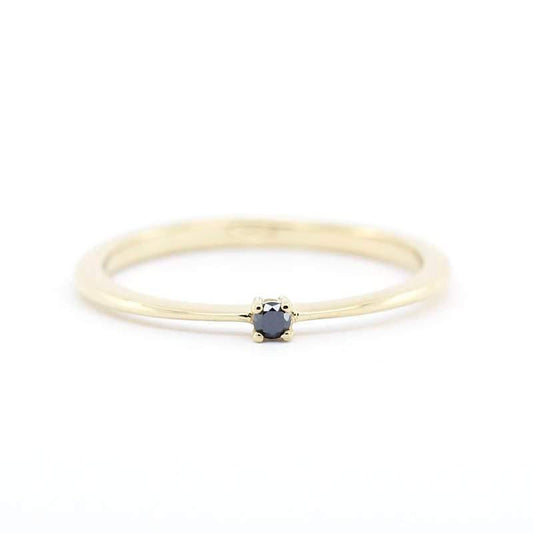 Black Diamond ring, Engagement Ring, Diamond Ring, Gold Ring, Promise Ring, Black Diamond Band, Unique Engagement Ring, Solitaire Ring - NOOI JEWELRY