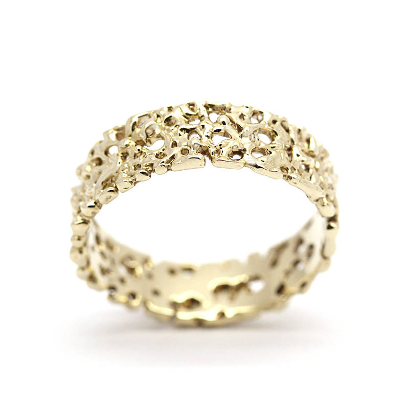 Wedding Band, wedding ring,his and hers, Wedding ring, gold Wedding Band, Band, Women's Wedding Band, Wedding Ring, Coral Wedding Band - NOOI JEWELRY