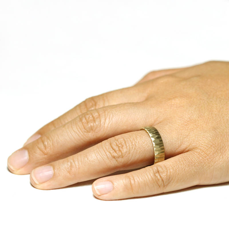 wedding band, gold wedding band, Wedding Band Ring, Mens Wedding ring, 18k Wedding Band,rustic wedding band, Organic 18k Gold Wedding Ring - NOOI JEWELRY