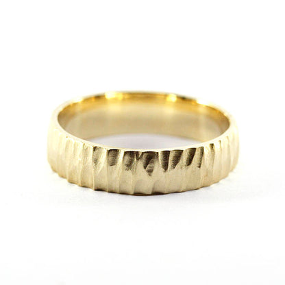 wedding band, gold wedding band, Wedding Band Ring, Mens Wedding ring, 18k Wedding Band,rustic wedding band, Organic 18k Gold Wedding Ring - NOOI JEWELRY