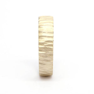 wedding band, gold wedding band, Wedding Band Ring, Mens Wedding ring, 18k Wedding Band,rustic wedding band, Organic 18k Gold Wedding Ring - NOOI JEWELRY