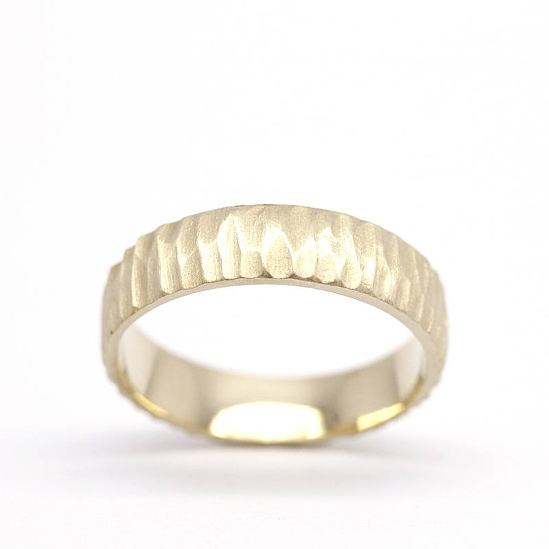 wedding band, gold wedding band, Wedding Band Ring, Mens Wedding ring, 18k Wedding Band,rustic wedding band, Organic 18k Gold Wedding Ring - NOOI JEWELRY