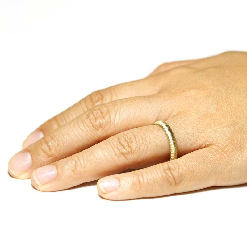 wedding band, gold wedding band, Wedding Band Ring, Mens Wedding ring, 18k Wedding Band, Organic 18k Gold Wedding Ring - NOOI JEWELRY