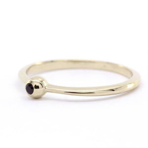 Black Diamond Engagement Ring Simple Ring, Black Diamond Ring, Thin delicate Ring, Black Diamond Ring, Engagement Ring, Stacking Ring - NOOI JEWELRY