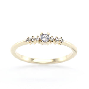 Round diamond engagement ring side stones | Diamond rings modern simple - NOOI JEWELRY
