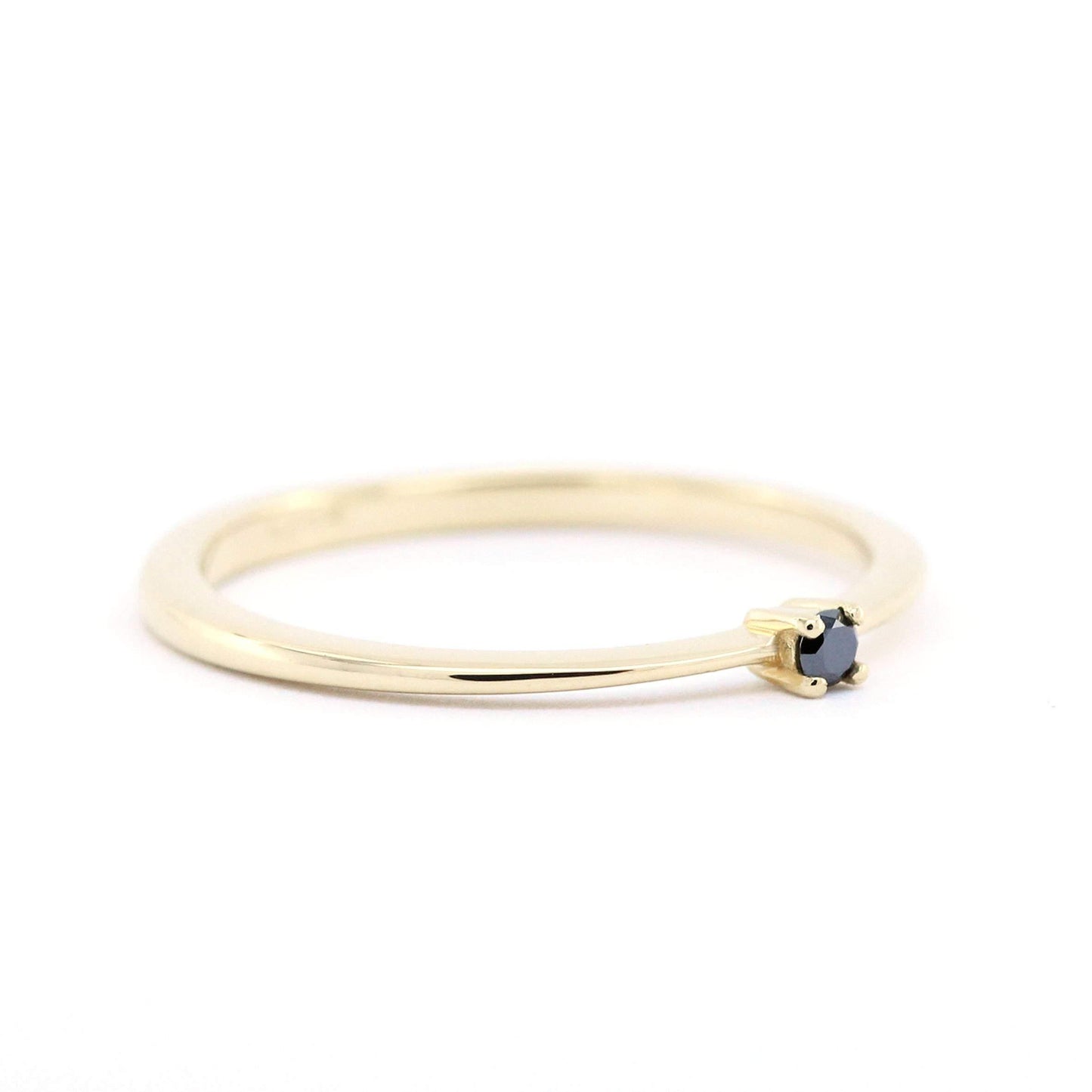 Black Diamond ring, Engagement Ring, Diamond Ring, Gold Ring, Promise Ring, Black Diamond Band, Unique Engagement Ring, Solitaire Ring - NOOI JEWELRY
