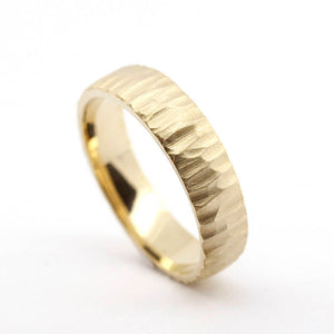 wedding band, gold wedding band, Wedding Band Ring, Mens Wedding ring, 18k Wedding Band,rustic wedding band, Organic 18k Gold Wedding Ring - NOOI JEWELRY