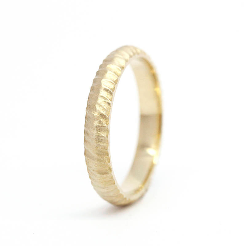 wedding band, gold wedding band, Wedding Band Ring, Mens Wedding ring, 18k Wedding Band, Organic 18k Gold Wedding Ring - NOOI JEWELRY