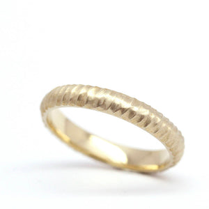 wedding band, gold wedding band, Wedding Band Ring, Mens Wedding ring, 18k Wedding Band, Organic 18k Gold Wedding Ring - NOOI JEWELRY